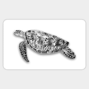 Black and White Sea Turtle Sticker